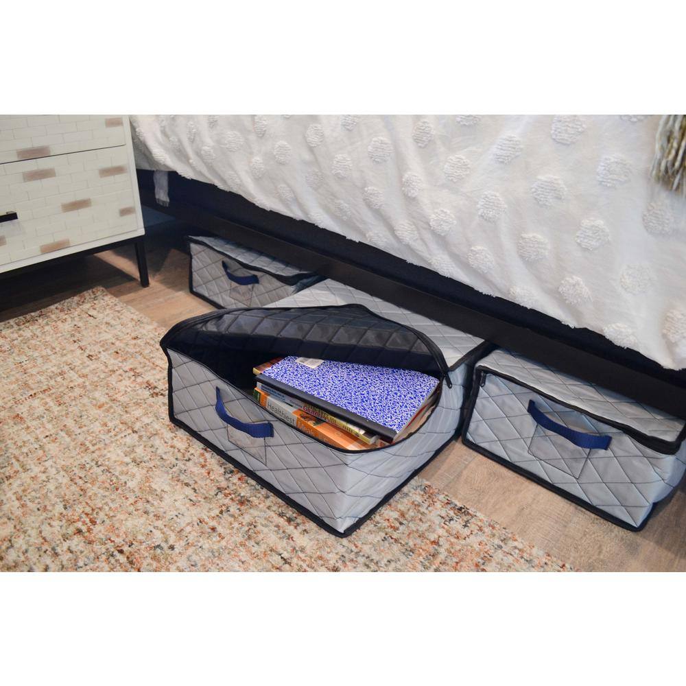 None 20-Gal. Quilted Under the Bed Bundle in Blue - Small and Medium