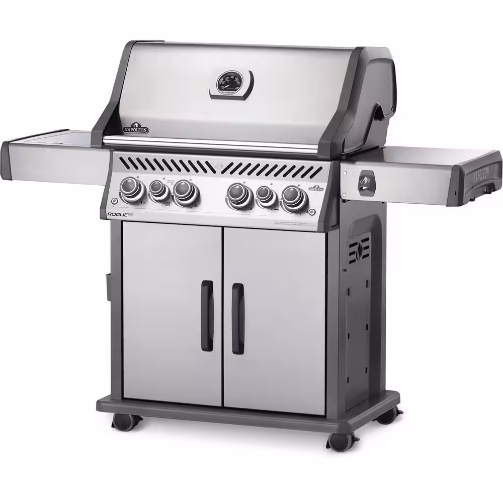 NAPOLEON Rogue 4-Burner Propane Gas Grill in Stainless Steel with Infrared Rear and Side Burners