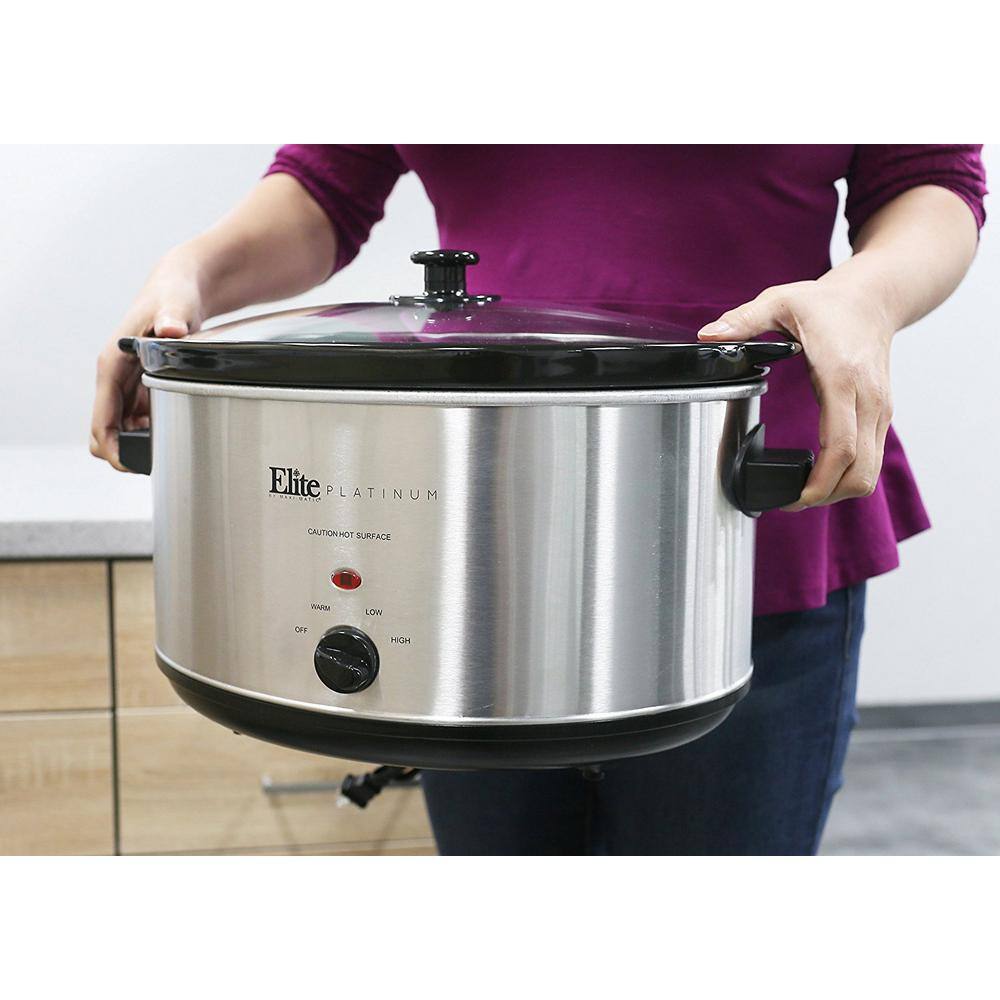 Elite Platinum Platinum 8.5 Qt. Stainless Steel Slow Cooker