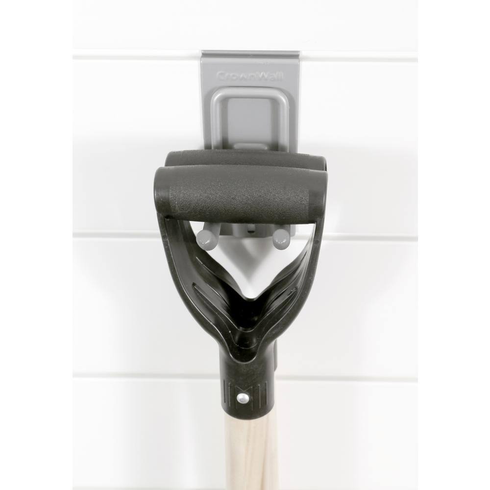 CROWNWALL Slatwall 55 lbs. 4 in. Locking Double Hook (3-Pack)