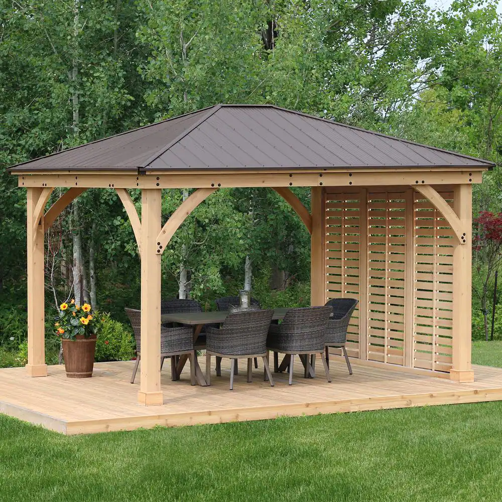 Yardistry 12 ft. Meridian Cedar Privacy Wall