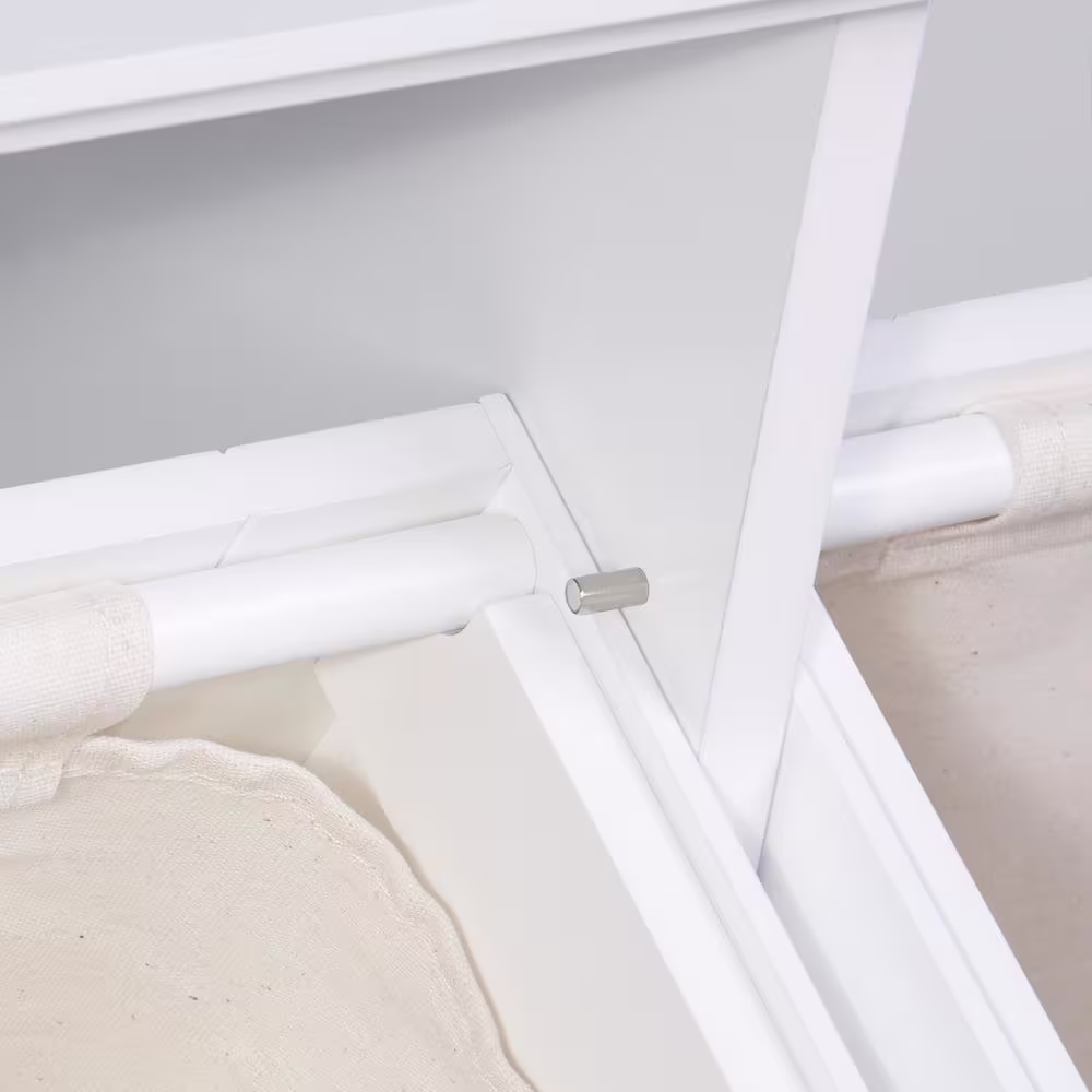 RiverRidge Home Ellsworth 32 in. W x 14 in. D x 30 in. H Double Tilt-Out Laundry Hamper in White