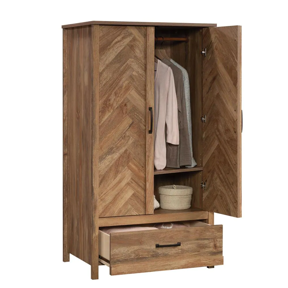 SAUDER Cannery Bridge Sindoori Mango Armoire with Drawer 59.803 in. x 32.362 in. x 22.520 in.