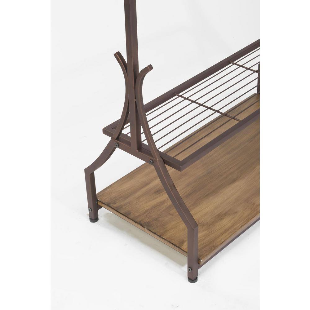 None Bronze Metal Clothes Rack 14.25 in. W x 72 in. H
