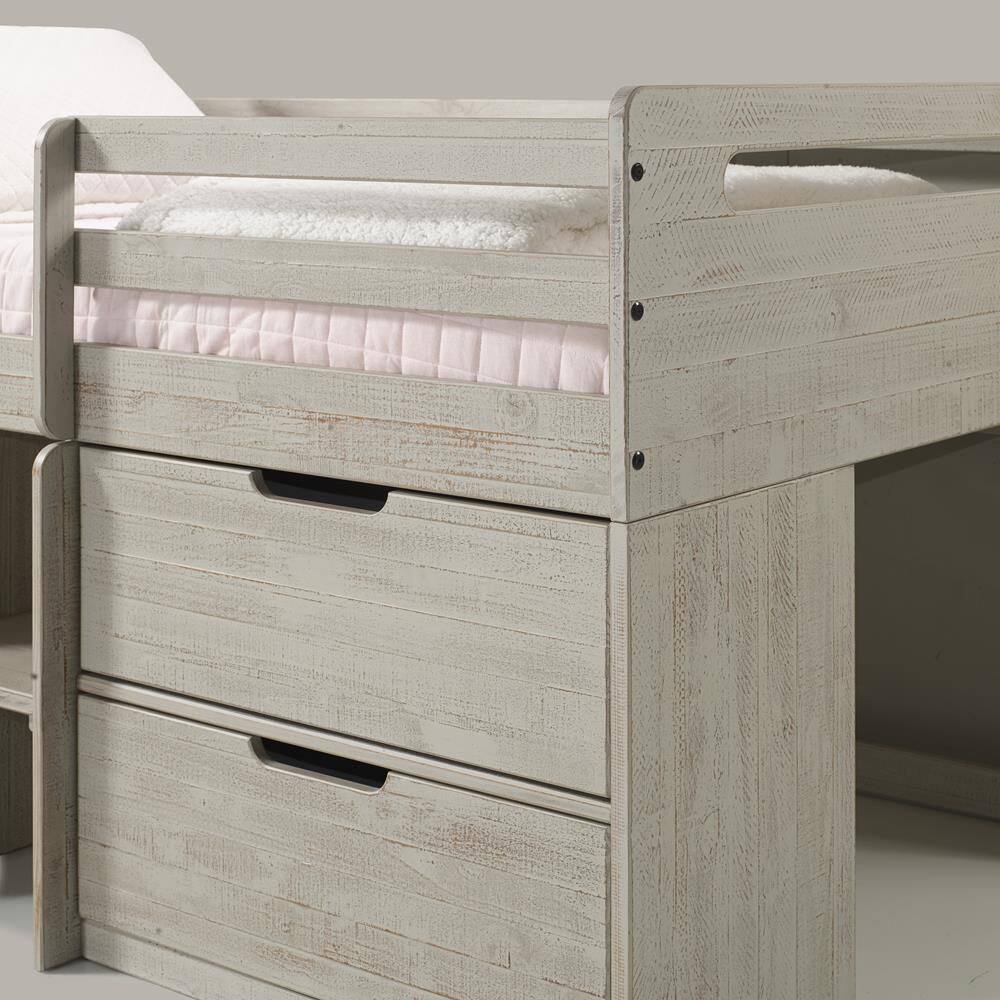 Donco Kids Rustic Light Grey Twin Low Loft Bed