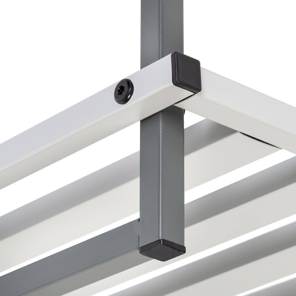 None 20 in. H x 30 in. W 6-Pair 2-Shelf White/Gray Steel Freestanding Shoe Rack