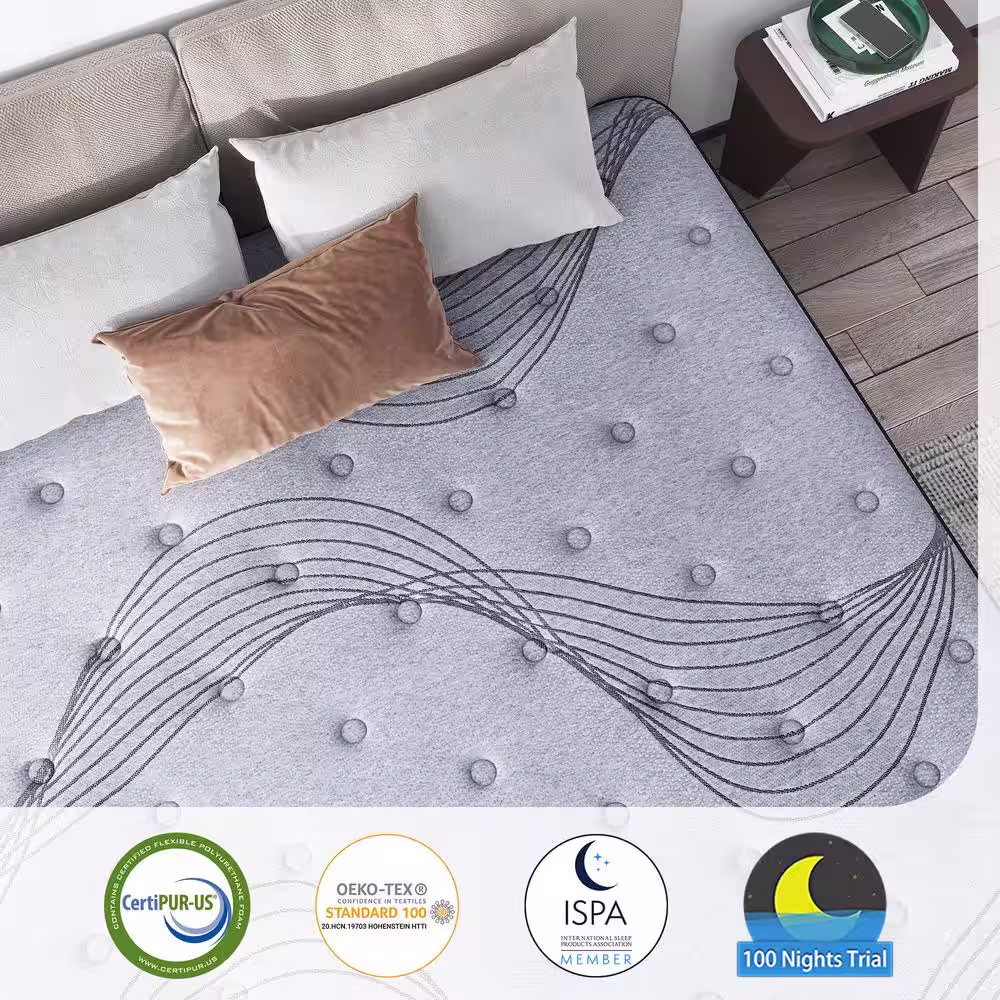 Avenco 12 in. Medium Hybrid Gel Foam Mattressï¼Pillow Top Full Mattress