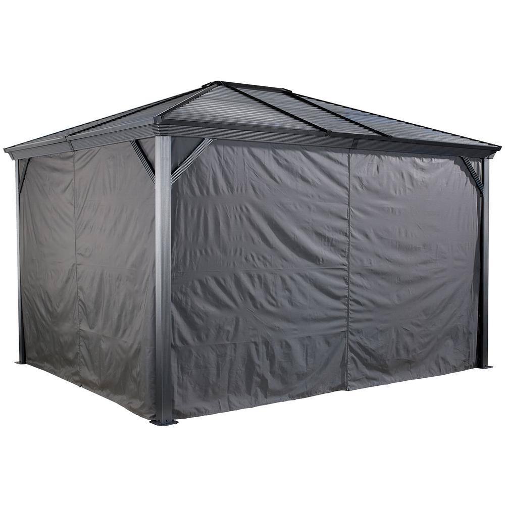 Sojag Ventura 10 ft. x 12 ft. Grey Polyester Curtains For Gazebo