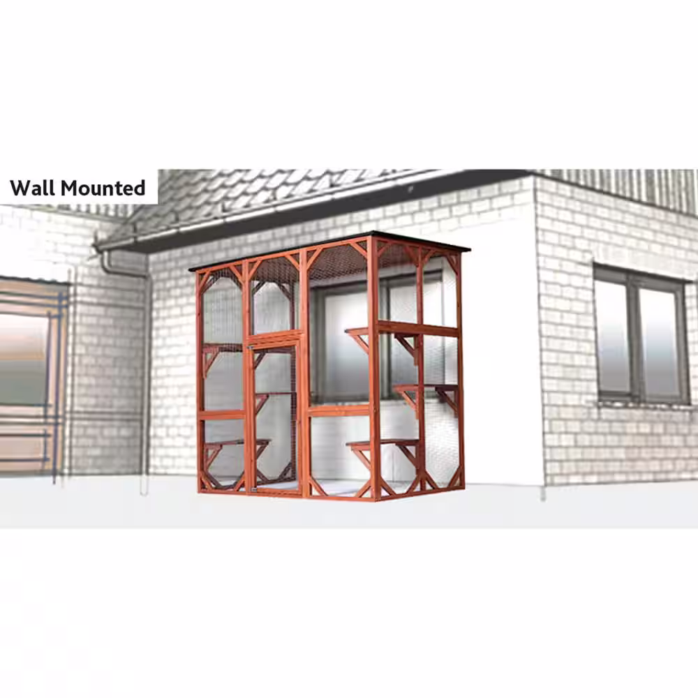 TRIXIE 70.75 in. x 38.5 in. x 70.75 in. Wooden Outdoor Cat House