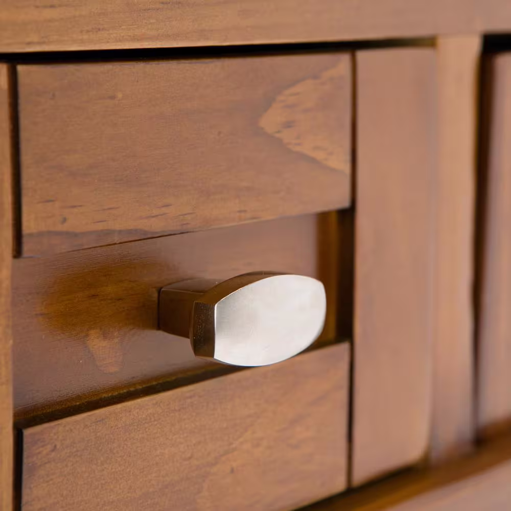 Simpli Home Warm Shaker Solid Wood Transitional 48 in. Wide Writing Office Desk in Light Golden Brown