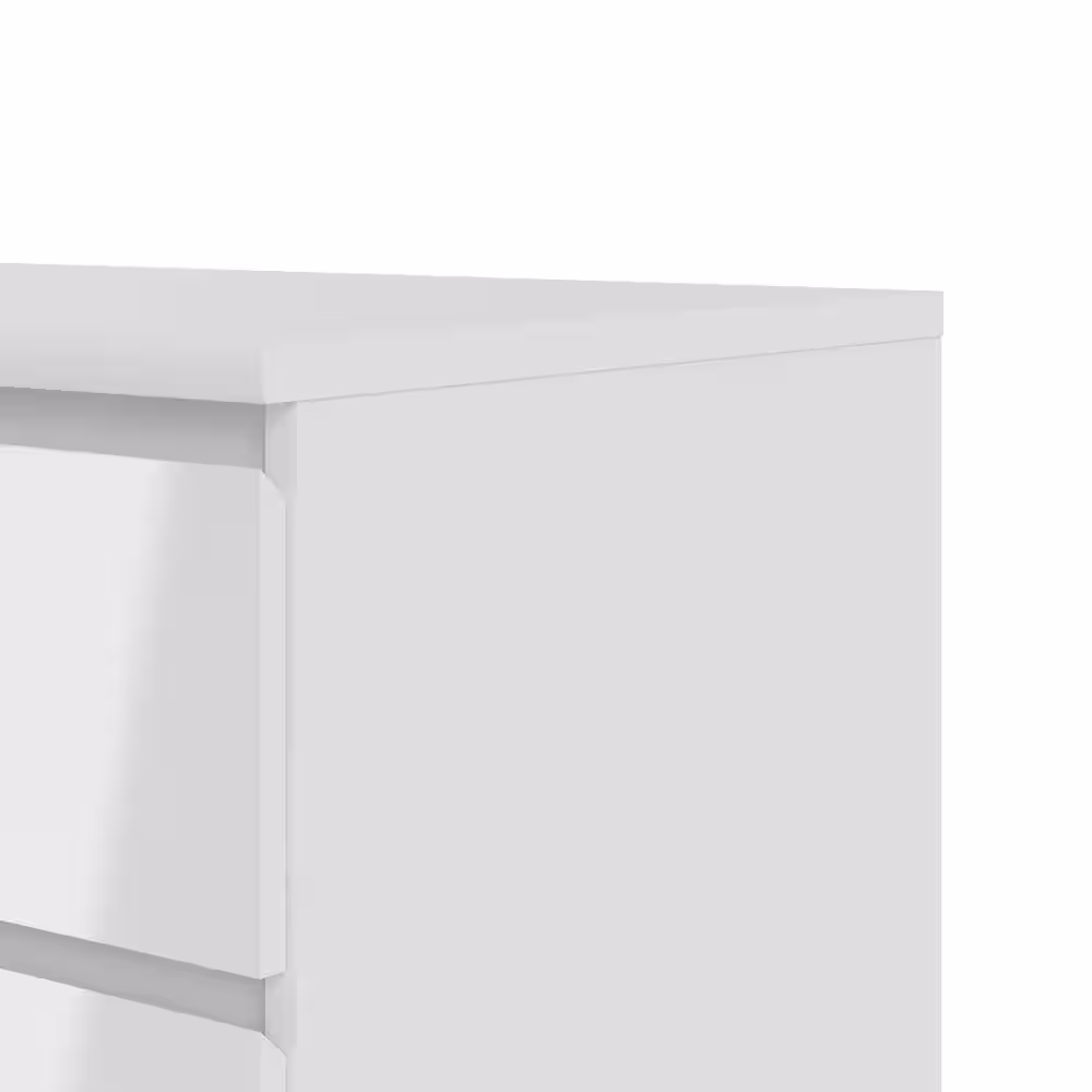 Tvilum Scottsdale 6-Drawer White High Gloss Double Dresser 27.60 in. H x 60.55 in. W x 19.69 in. D