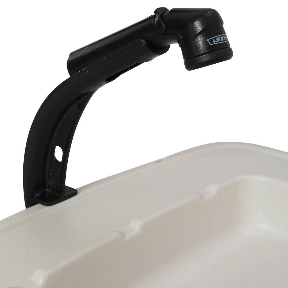 Lifetime 4 ft. Adjustable Height Fold-in-Half Fillet Table; Almond