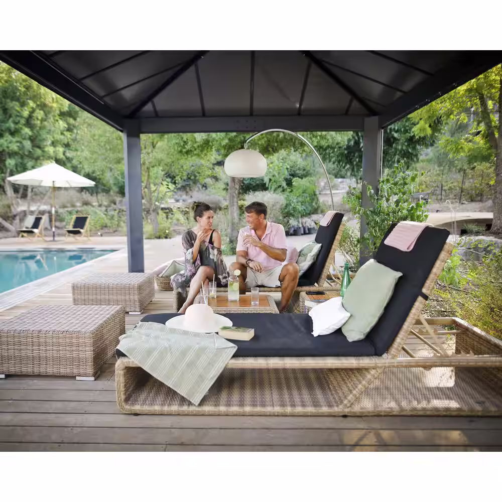 CANOPIA by PALRAM Dallas 12 ft. x 20 ft. Gray/Gray Opaque Outdoor Gazebo with Insulating and Sleek Roof Design