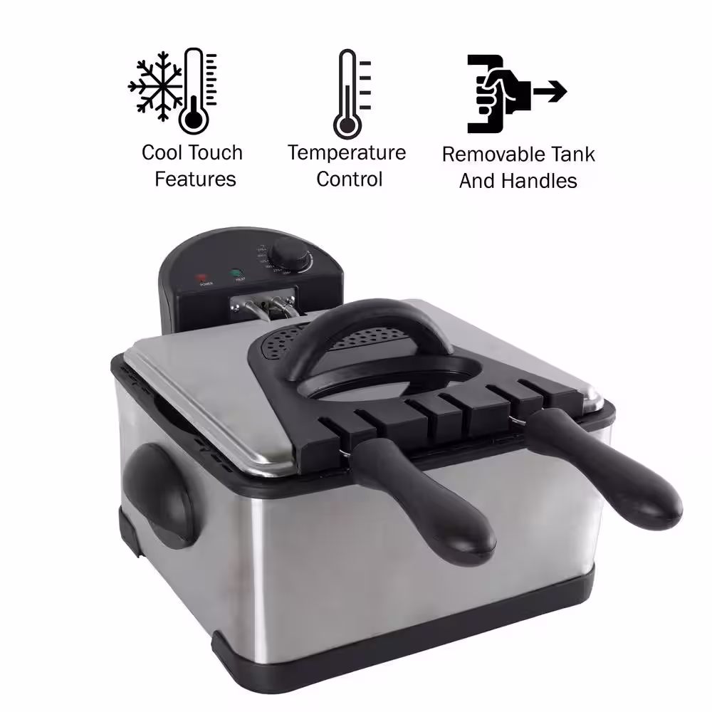 Classic Cuisine 4 Qt. 3-Basket Electric Deep Fryer (5-Piece)