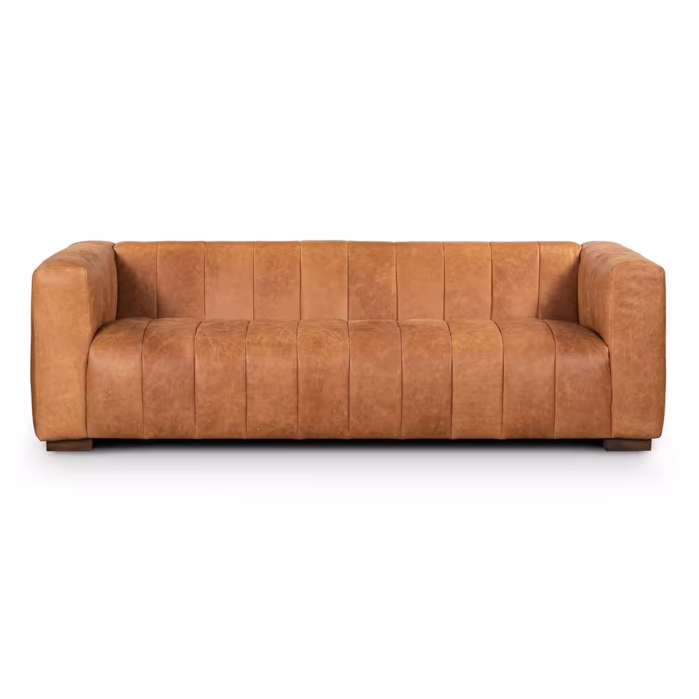 Poly and Bark Canale 86 in. Sofa in Cognac Tan