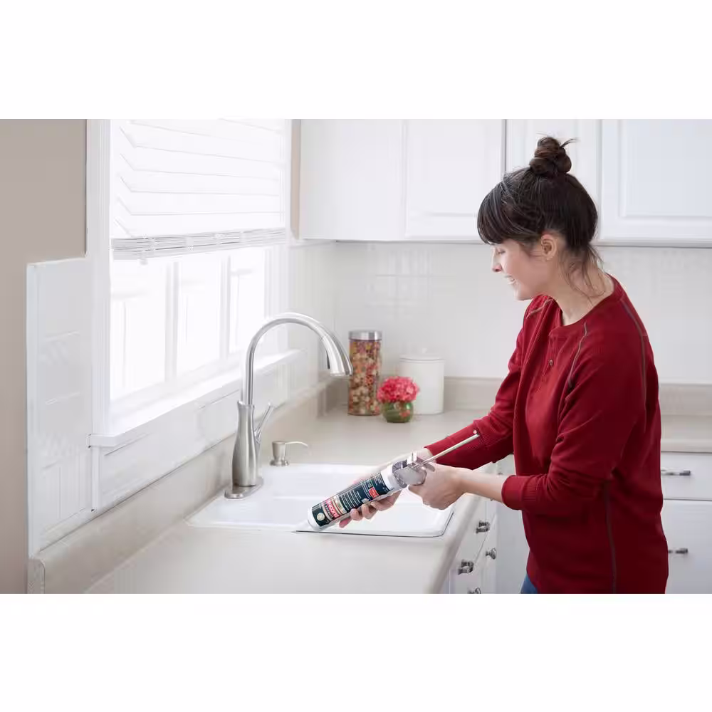 GE Supreme Silicone 10.1 oz. White Kitchen and Bath Caulk