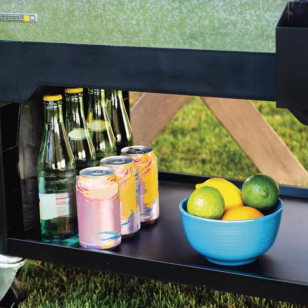 PERMASTEEL 120 qt. Rolling Patio Cooler in Galvanized Steel