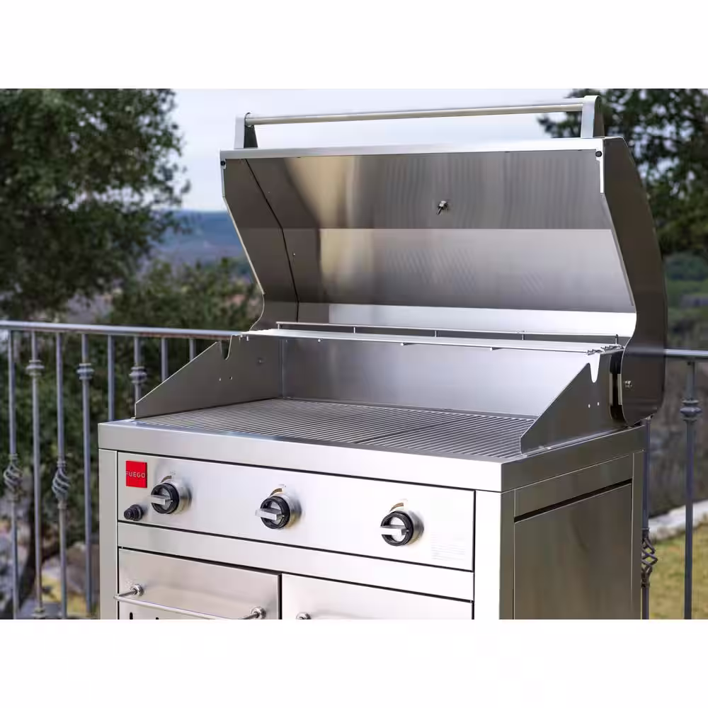 Fuego Premium 3-Burner Natural Gas Grill in 304 Stainless Steel
