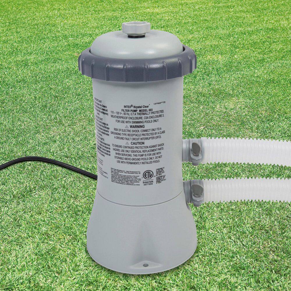 INTEX 86 in. x 59 in. x 23 in. Above Ground Swimming Pool & 530 GPH Pool Cartridge Pump, Rectangle