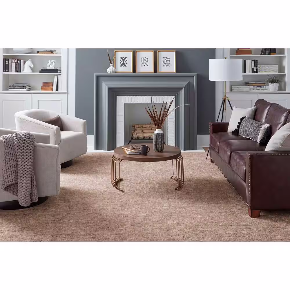 Home Decorators Collection Corry Sound  - Nougat - Brown 38 oz. Polyester Pattern Installed Carpet