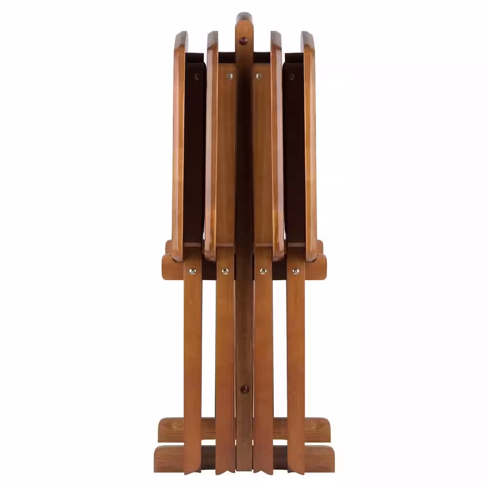 WINSOME WOOD Dylan 23.62 in. Oversize Teak 5-Piece Snack Table