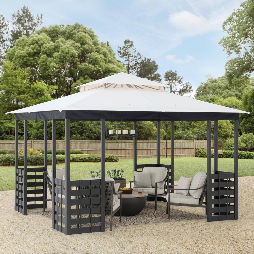 Sunjoy SummerCove Brook Park 11 ft. x 13 ft. White 2-tier Gazebo