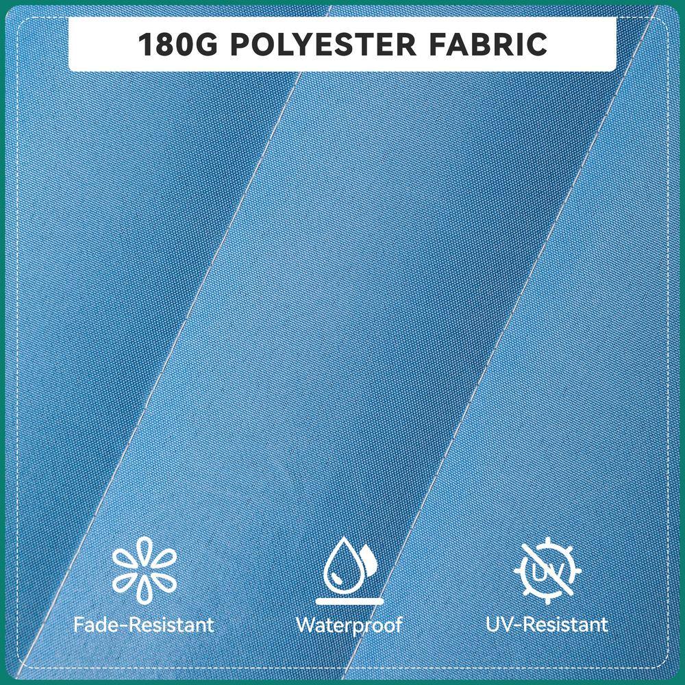 DEXTRUS 2-Person 12 ft. Free Standing Metal Hammock Stand with Detachable Pillow in Blue