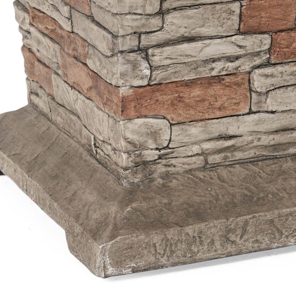 Noble House Laguna 19.50 in. x 29.00 in. Square Stone MGO Fire Pit - 40,000 BTU