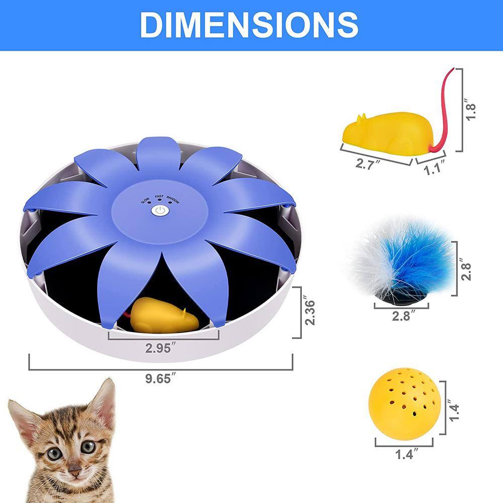 None Automatic Electric Magnetic Spinning Cat Toys Rotation Cat Exercise Teaser Toy with Emulational Mouse