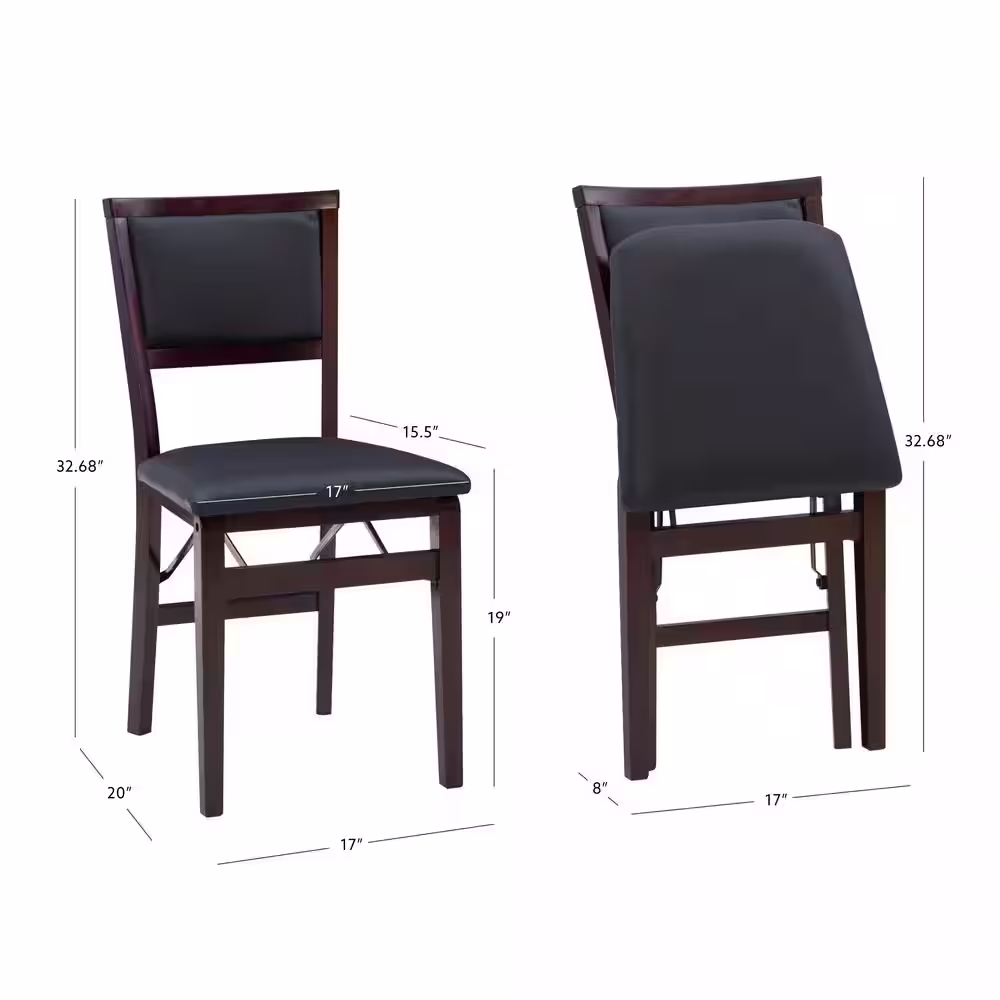 None Noelle Merlot Pad Wood Folding Chair (Carton of 2)