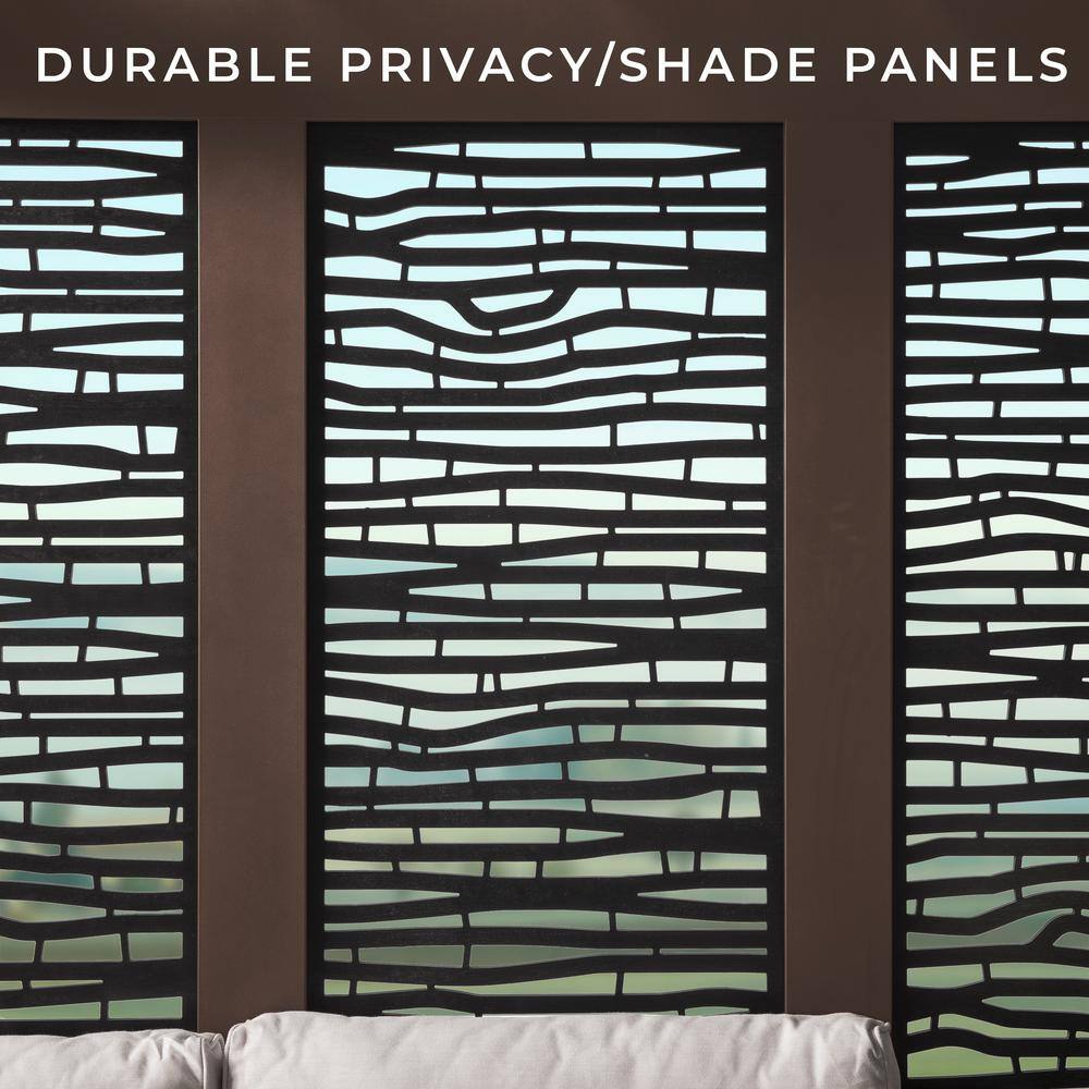 Backyard Discovery Hillsdale 8 ft. x 8 ft. Brown Steel Traditional Steel Cabana Pergola with Conversation Seating in Indigo