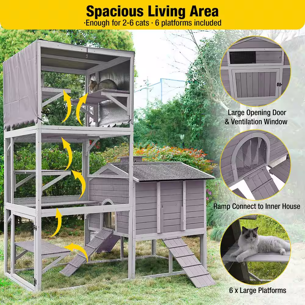 None Large Cat Enclosure, Vertical Climbing Enclosure