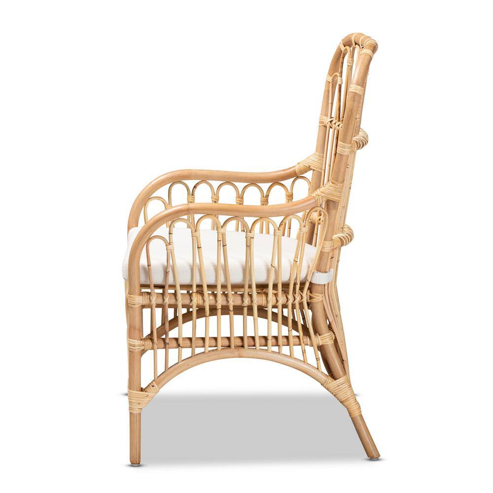 bali & pari Aya Natural and White Arm Chair