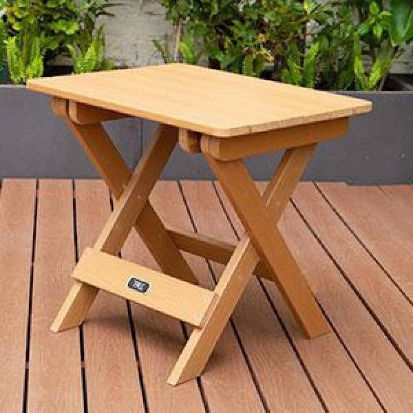 None Brown Square Plastic All-Weather and Fade-Resistant Wood Picnic Table with Fold Function