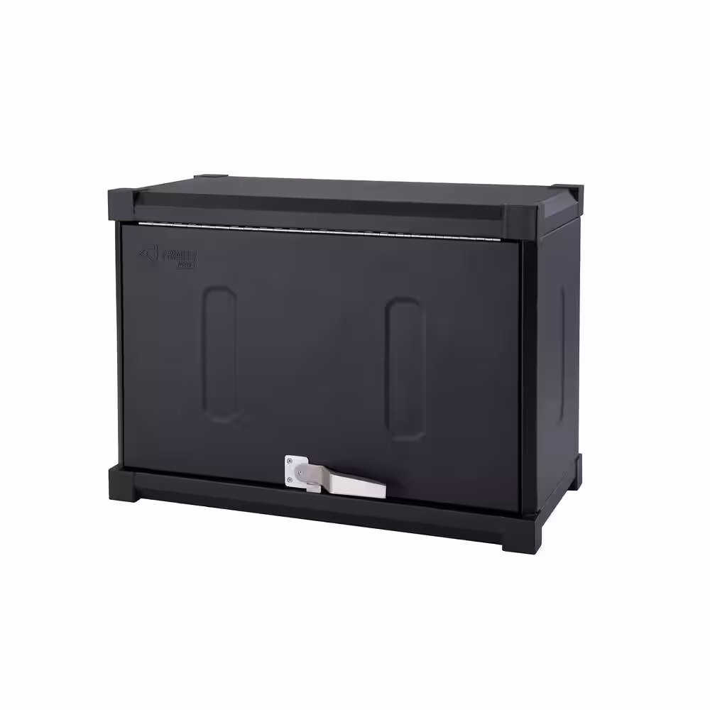TRINITY PRO 28 in. W x 20 in. H x 14 in. D 18-Gauge Steel Wall Cabinet in Black (2-Piece)