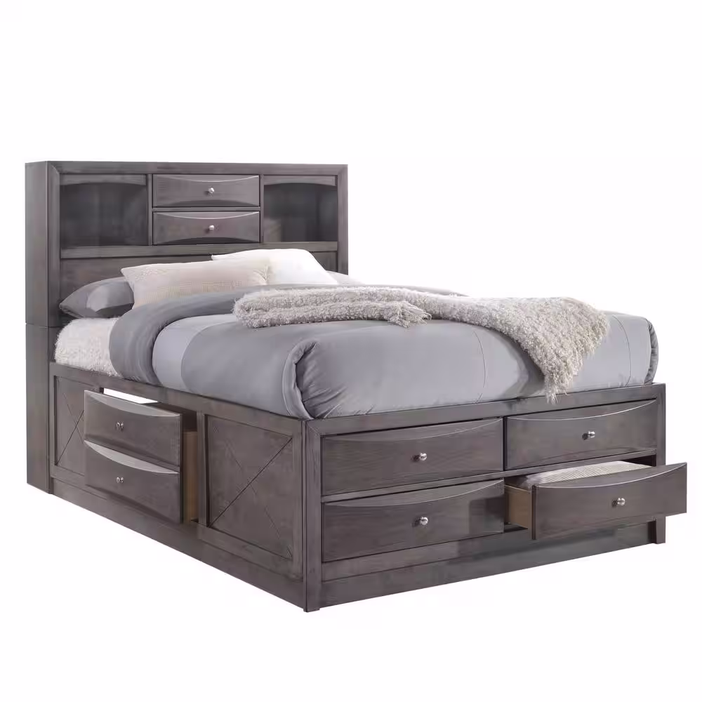 Picket House Furnishings Madison 6-Piece Gray King Storage Bedroom Set