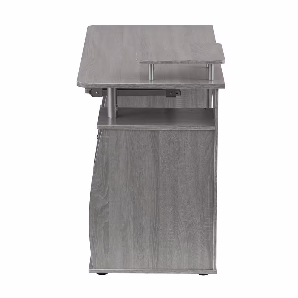 TECHNI MOBILI 47.25 in. Rectangular Gray 2 Drawer Computer Desk with Keyboard Tray