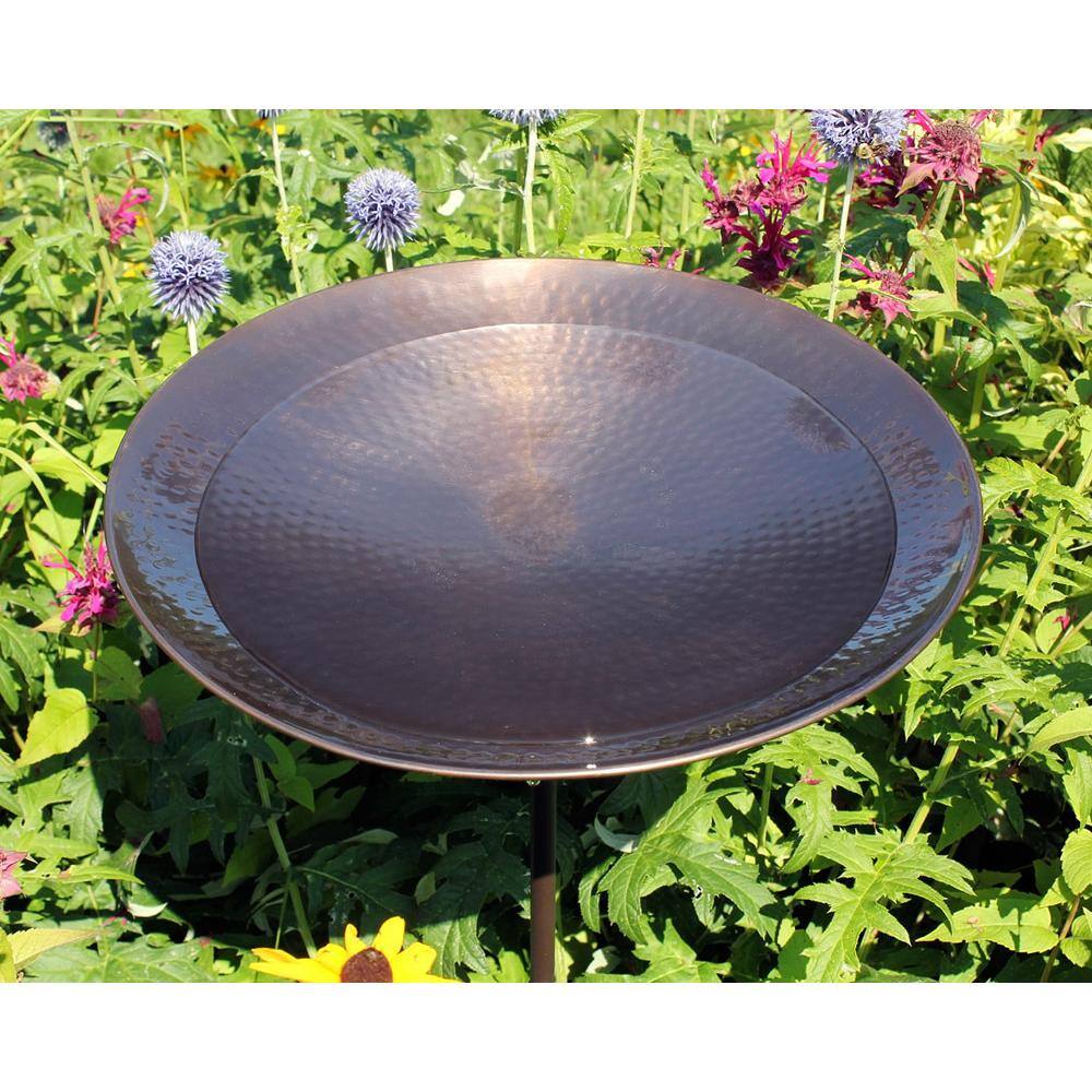 Achla Designs 16 in. Dia Antique Burnt Copper Birdbath with Stake
