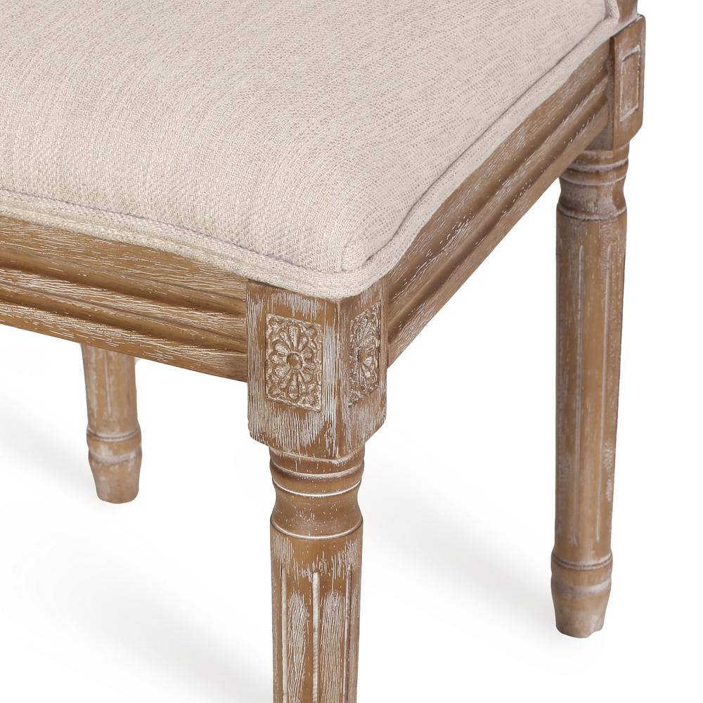 Noble House Beckstrom Beige and Natural Upholstered Dining Chair (Set of 2)