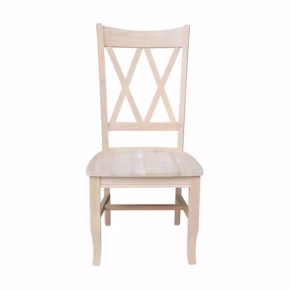 International Concepts Unfinished Wood Double X-Back Dining Chair (Set of 2)