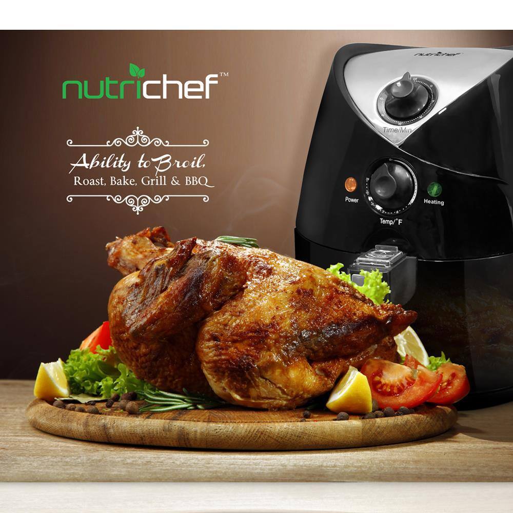 NutriChef 4 Qt. Stainless Steel Air Fryer with Digital Display