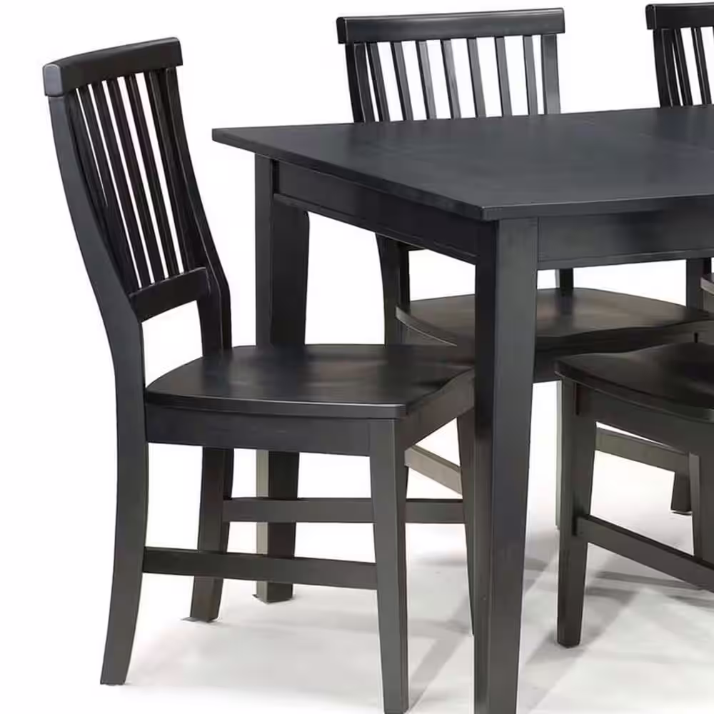HOMESTYLES Arts and Crafts 7-Piece Black Rectangular Dining Set