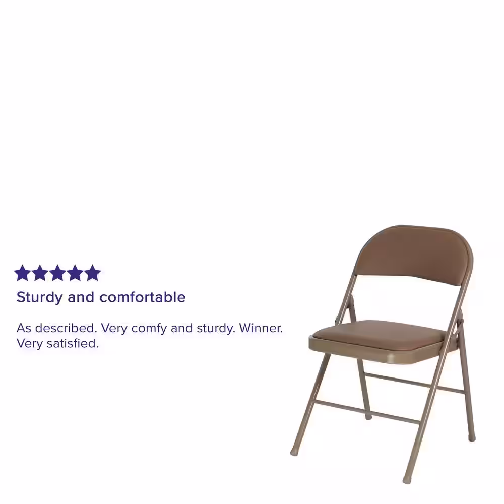 Carnegy Avenue Beige Metal Seat Folding Chair