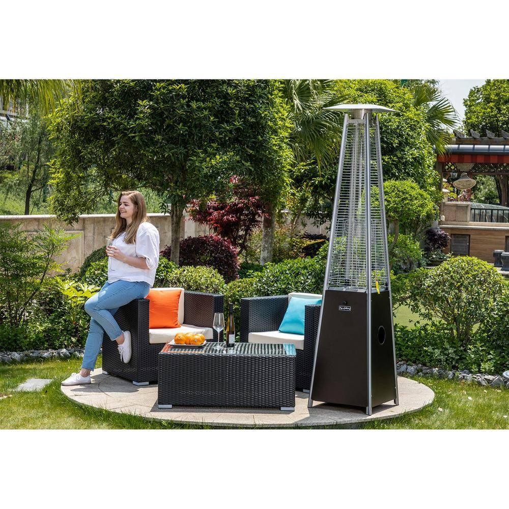 None 40000BTU Quartz Glass Tube Patio Heater in Brown