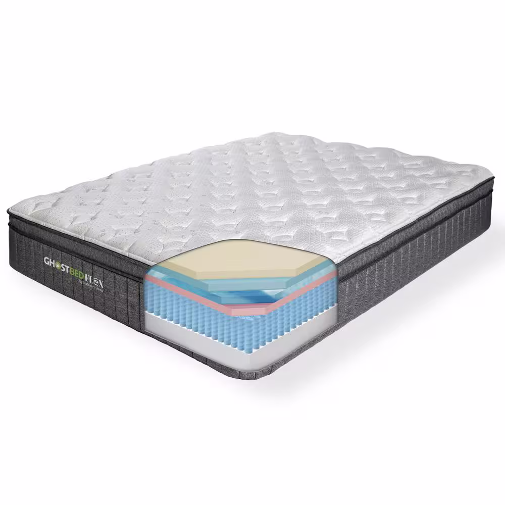 GHOSTBED Flex 13 in. Medium Gel Memory Foam Pillow Top Hybrid Mattress