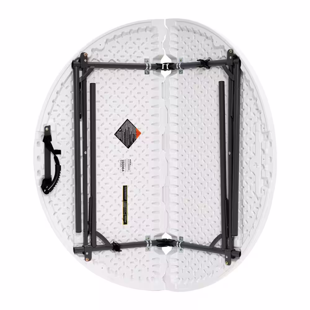 Lifetime 48 in. White Plastic Fold-in-Half Folding Card Table