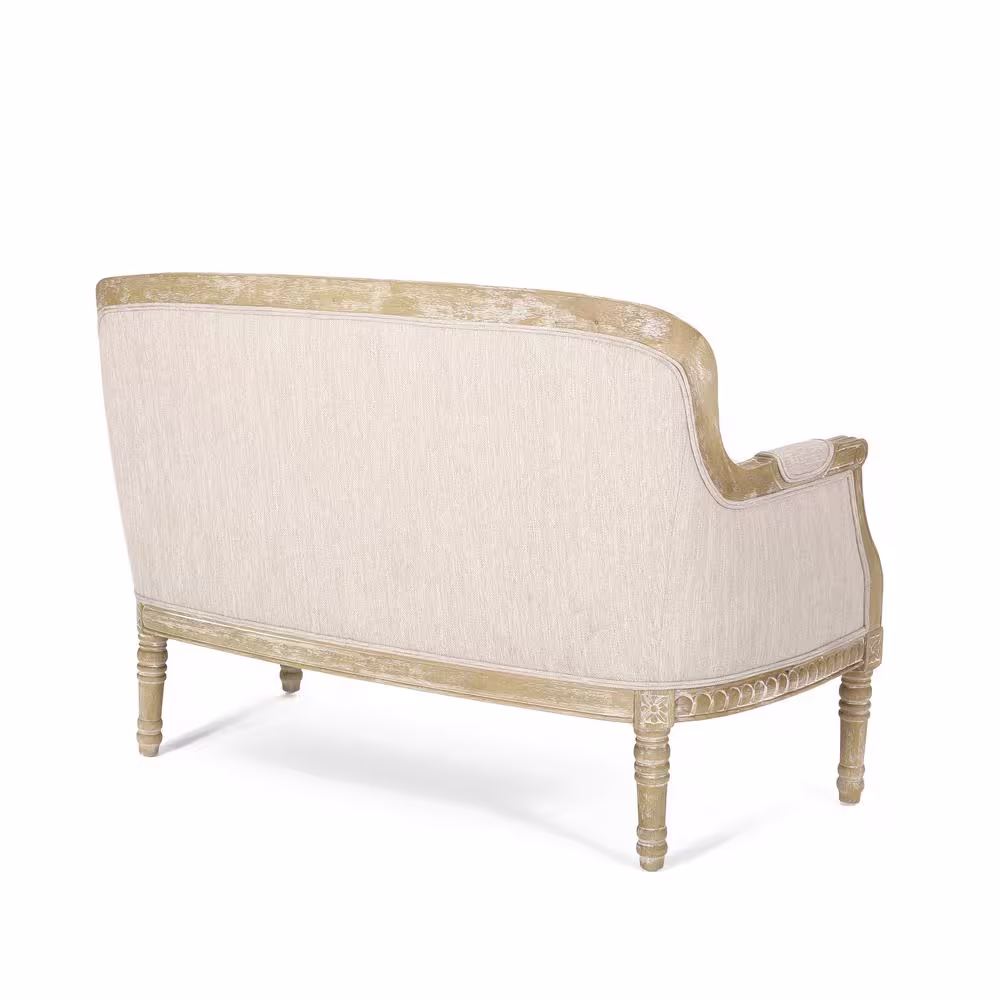 Noble House Litch 49.75 in. Beige Fabric 2-Seat Loveseat