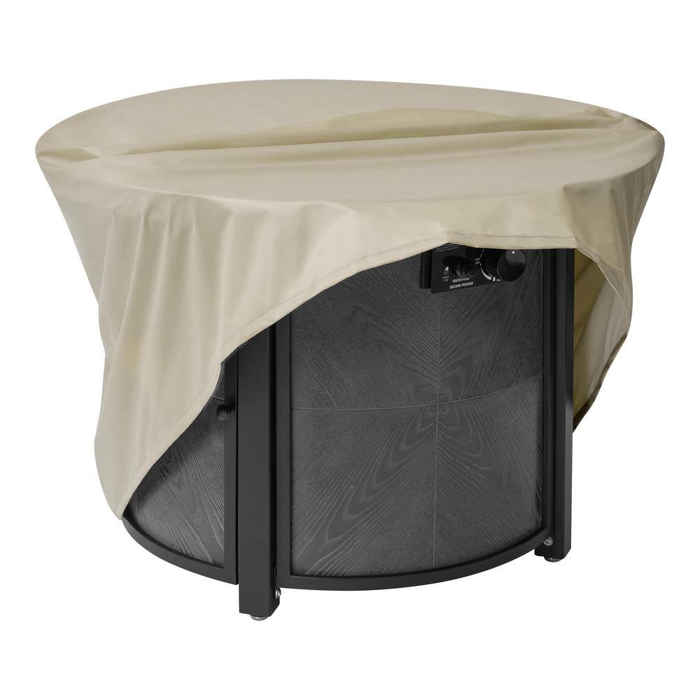 Hampton Bay 36 in. W x 25.2 in. H Round Fire Table with Steel Frame