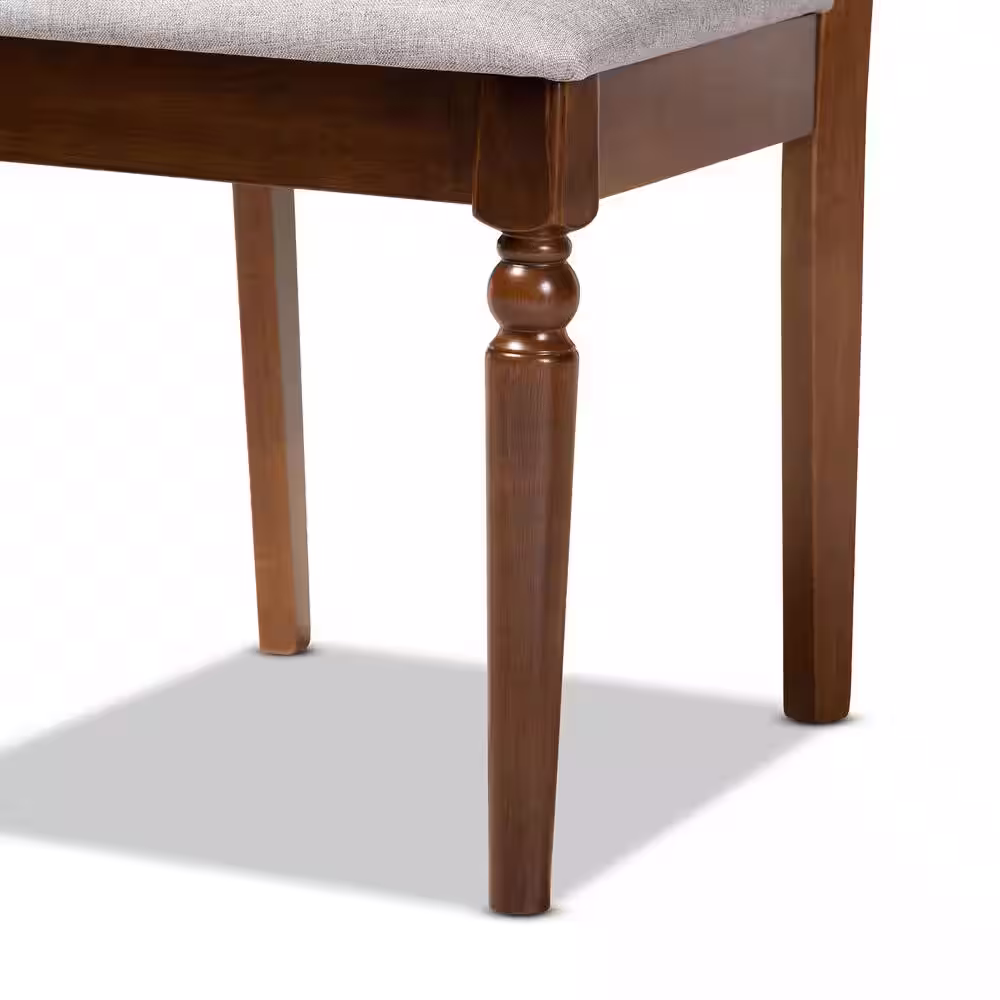 Baxton Studio Lylah Grey and Walnut Fabric Dining Chair (Set of 4)