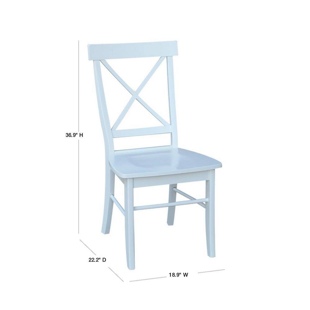 International Concepts Alexa Pure White Wood X-Back Chair (Set of 2)